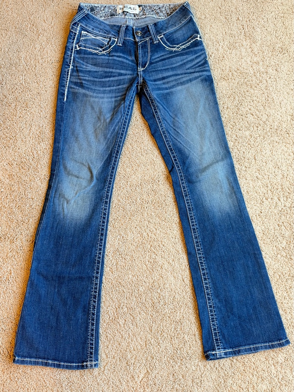 Ariat Women's Dark Blue Boot Cut Jeans with Contrast Stitching